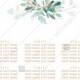 Seating chart wedding invitation set gold leaf laurel watercolor eucalyptus greenery PDF 18x24 in online editor