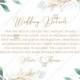 Wedding details card invitation set gold leaf laurel watercolor eucalyptus greenery PDF 5x3.5 in online maker