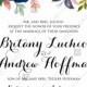 Wedding invitation set watercolor navy blue rose marsala peony pink anemone greenery PDF 5x7 in