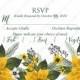 RSVP card wedding invitation set sunflower yellow flower PDF 5x3.5 in personalized invitation