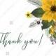 Thank you card wedding invitation set sunflower yellow flower PDF 5.6x4.25 in online editor