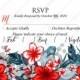 RSVP card wedding invitation set tropical palm leaves hawaii aloha luau hibiscus flower PDF 3.5x5 in personalized invitation