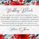 Wedding details card wedding invitation set tropical palm leaves hawaii aloha luau hibiscus flower PDF 5x3.5 in online maker
