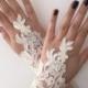 Ivory Bridal Glove Wedding Gloves, lace gloves, Ivory bride glove bridal gloves lace gloves fingerless Unique glove
