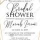 Bridal shower wedding invitation set pink peony tea rose ranunculus floral card template PDF 5x7 in edit template