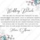 Wedding details card invitation set pink peony tea rose ranunculus floral card template PDF 5x3.5 in PDF maker