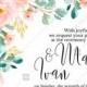 Wedding invitation set blush pastel peach rose peony sakura watercolor floral eucaliptus card PDF 5x7 in PDF editor
