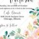 Wedding invitation set blush pastel pink rose peony sakura watercolor floral eucaliptus greenery PDF 5x7 in PDF template