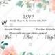 RSVP card wedding invitation set blush peach rose peony sakura watercolor floral greenery PDF 5x3.5 in customizable template
