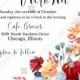 Wedding invitation set marsala pink peony rose bouquet watercolor greenery PDF 5x7 in PDF editor