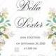 Wedding invitation set white rose peony marriage herbal greenery PDF 5x7 in invitation maker