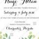 Wedding invitation set white tea rose peony herbal greenery PDF 5x7 in edit online