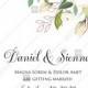 Wedding invitation set white rose peony herbal greenery mother day card PDF 5x7 in invitation editor