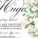 Wedding invitation set white rose peony herbal floral greenery PDF 5x7 in online editor