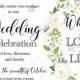 Wedding invitation set white rose peony herbal greenery trend 2019 PDF 5x7 in personalized invitation