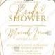 Bridal shower wedding invitation set green rose ranunculus camomile eucalyptus PDF 5x7 in PDF download