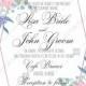 Wedding invitation set watercolor pink peony rose chrysanthemum dahlia PDF 5x7 in PDF editor