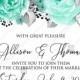 Engagement wedding invitation set blue mint rose peony printable card template PDF 5x7 in instant maker