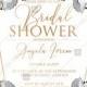 Bridal shower wedding invitation set blue mint rose peony printable card template PDF 5x7 in online maker