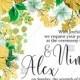 Wedding invitation set yellow lemon hibiscus tropical flower hawaii aloha luau PDF 5x7 in online maker