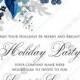 Christmas party wedding invitation set poinsettia navy blue winter flower berry PDF 5x7 in wedding invitation maker
