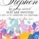 Wedding invitation colorful rose peony card template PDF 5x7 in invitation editor