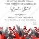 Poinsettia fir winter Merry Christmas Party invitation card template PDF 5x7 in PDF template