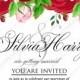 Red rose wedding invitation PDF 5x7 in