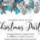 Christmas party Invitation winter wedding invitation Blue rose fir PDF template