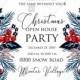 Christmas party invitation red poinsettia winter flower berry fir floral wreath PDF 5x7 in edit online