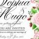 Red rose wedding invitation PDF 5x7 in personalized invitation