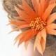 Handmade Orange Fascinator Flower Beaded Feather Flower Trim Accents for Millinery Hat Prom Headband Color Customized