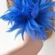 Custom to Order Sapphire Blue Fascinator Feather Flower Floral Arrangement Millinery Feather Trims Accents for Derby Races Wedding Day