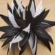Black and White Feather Flower Handmade Fascinators Feather Craft Embellishment Brim for Tea Party Millinery Color Customized