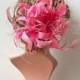 Customize Glamour Women Fascinator Flower Feather Wired Mount Millinery Feather Headwear Flower Crafts for Derby Day Special Party
