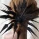 Beaded Black Feather Flower Millinery Flower Craft Handmade Plume Flower Feathers Mount for Bouquets Fascinators Decoration 1 Piece