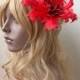 Red Feather Flower Charming Flower Headwear Decorative Feathers DIY Ornament for Wedding Party Millinery Fascinators 1 Piece