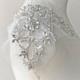 Sparkling Rhinestones Applique Wedding Gown Applique Shoulder Epaulettes Crystal Applique Accents for Wedding Dress