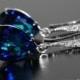 Bermuda Blue Crystal Earrings, Swarovski Bermuda Blue Silver Earrings, Peacock Teardrop Wedding Earrings, Bridal Bridesmaid Peacock Jewelry