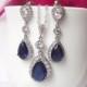 sapphire jewelry, bridal jewelry set, sapphire earrings & necklace, blue jewelry, wedding jewelry set, sapphire bridal set, something blue