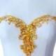 Sparkling Rhinestone Neckline Trims Beaded Sequin Bodice Appliques Design for Bridal Dress Evening Gown