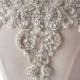 Sparkle Bridal Dress Neckline Applique Embroidery Crystal Trims Sewing Patch for Wedding Dresses, Formal Party Gown