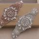 Rose Gold Rhinestone appliques Sparkle Wedding Garter Applique Iron on Crystal patch for Shoes Decor