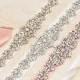 Clear and Sparkling Crystal Rhinestones Applique Hot Glued Diamante Trims for DIY Wedding Ribbon Pageant Dress Belt