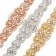 Wedding Dress Sash Belt Applique Iron on Rhinestone Trims Bridal Accessories for Satin Ribbon Headband