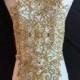 Full Body Gold Rhinestone Bodice Applique Vintage Beading Fringe Craft for Emerging Couture Wedding Dress