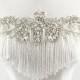 Rhinestone Beaded Tassel Applique for Prom Party Dress Crystal Neckline Trims Drop Charm for Beach Wedding Dresses