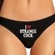 I Love Strange Cock Panties Sexy Funny Slutty Naughty Bridal Shower Party Gift Panty Womens Thong Panties