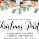 Christmas Party Invitation cotton winter wedding invitation fir peach rose wreath PDF editor