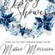 Baby shower wedding invitation set poinsettia navy blue winter flower berry PDF 5x7 in invitation editor